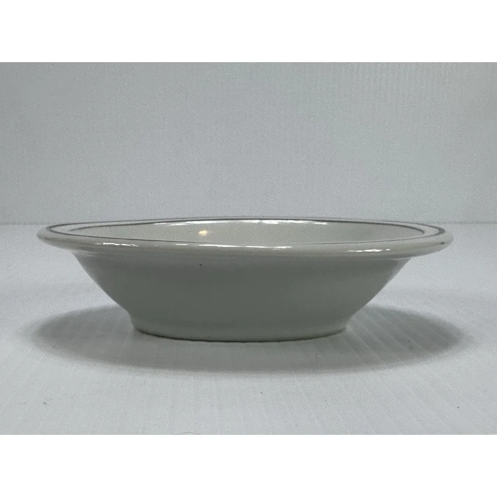 Vintage‎ Silver Trimmed Soap Dish White